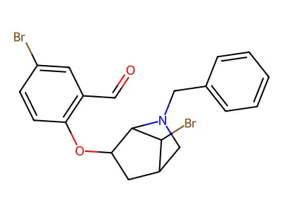 2-[(2-Benzyl-7-bromo-2-azabicyclo[2.2.1]hept-6-yl)oxy]-5-bromobenzaldehyde structure