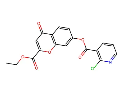 2-(ethoxycarbonyl)-4-oxo-4H-chromen-7-yl 2-chloronicotinate structure