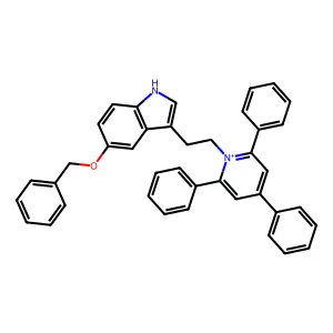 1-{2-[5-(benzyloxy)-1H-indol-3-yl]ethyl}-2,4,6-triphenylpyridinium structure