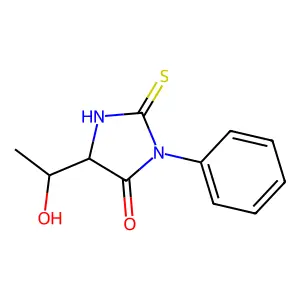 (5R)-5-[(1S)-1-hydroxyethyl]-3-phenyl-2-sulfanylideneimidazolidin-4-one structure