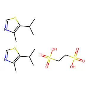 Thiazole, 5-isopropyl-4-methyl-, 1,2-ethanedisulfonate (1:1), hydrate structure