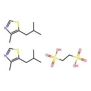 Thiazole, 5-isobutyl-4-methyl-, 1,2-ethanedisulfonate (2:1) structure