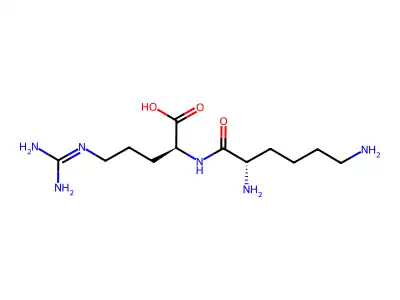 2-(2,6-Diaminohexanoylamino)-5-(diaminomethylideneamino)pentanoic acid structure