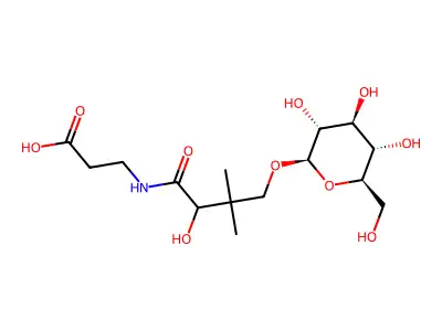D-Pantothenic acid 4'-O-beta-glucoside structure