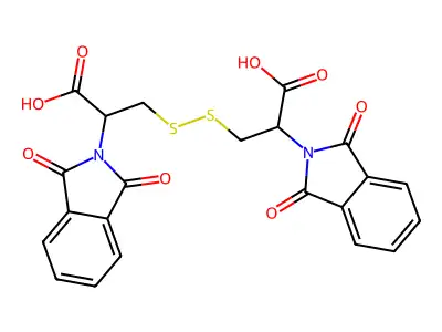 3,3-Disulfanediylbis(2-(1,3-dioxoisoindolin-2-yl)propanoic acid) structure
