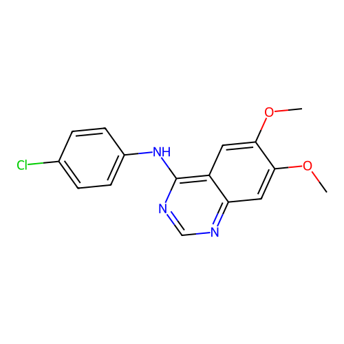 N-(4-chlorophenyl)-6,7-dimethoxyquinazolin-4-amine structure