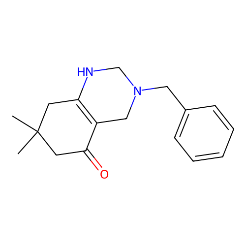 3-Benzyl-7,7-dimethyl-2,3,4,6,7,8-hexahydro-1H-quinazolin-5-one structure