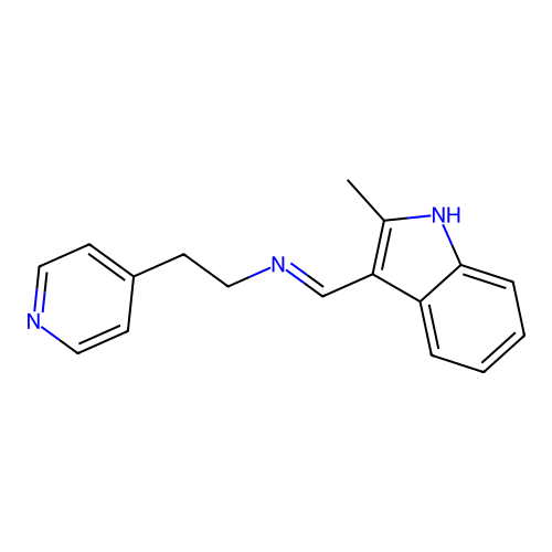 Ethanamine, N-(2-methyl-3-indolylmethylidene)-2-(4-pyridyl)- structure