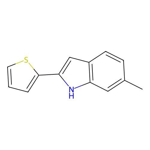 6-methyl-2-(thiophen-2-yl)-1H-indole structure
