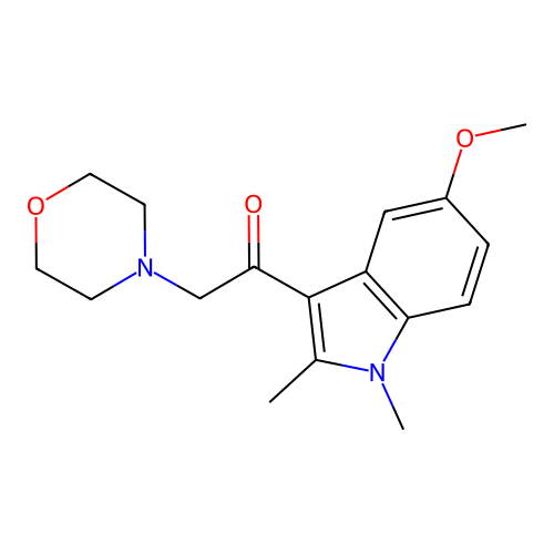 1-(5-methoxy-1,2-dimethyl-1H-indol-3-yl)-2-(morpholin-4-yl)ethanone structure