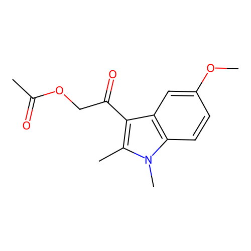 2-(5-methoxy-1,2-dimethyl-1H-indol-3-yl)-2-oxoethyl acetate structure
