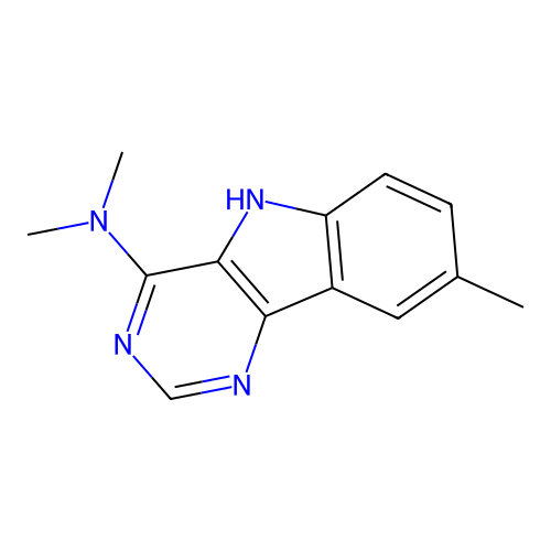 N,N,8-trimethyl-5H-pyrimido[5,4-b]indol-4-amine structure
