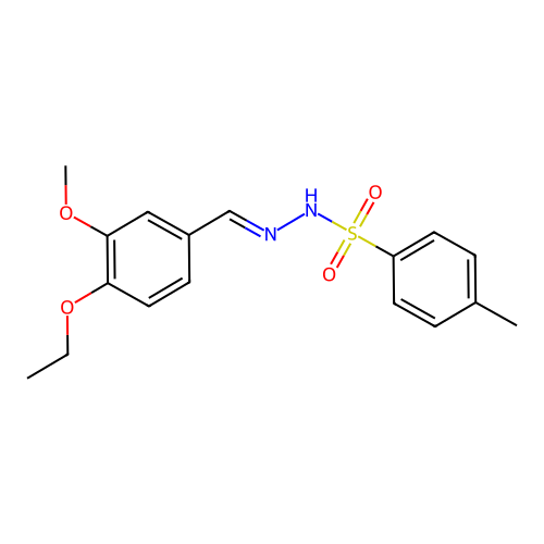 N'-(4-ethoxy-3-methoxybenzylidene)-4-methylbenzenesulfonohydrazide structure