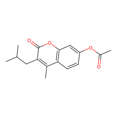 3-isobutyl-4-methyl-2-oxo-2H-chromen-7-yl acetate structure