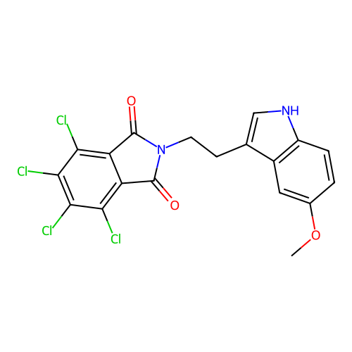 4,5,6,7-tetrachloro-2-(2-(5-methoxy-1H-indol-3-yl)ethyl)isoindoline-1,3-dione structure