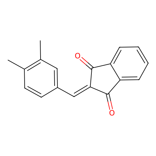 2-(3,4-dimethylbenzylidene)-1H-indene-1,3(2H)-dione structure