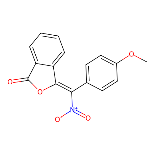 (Z)-3-((4-methoxyphenyl)(nitro)methylene)isobenzofuran-1(3H)-one structure