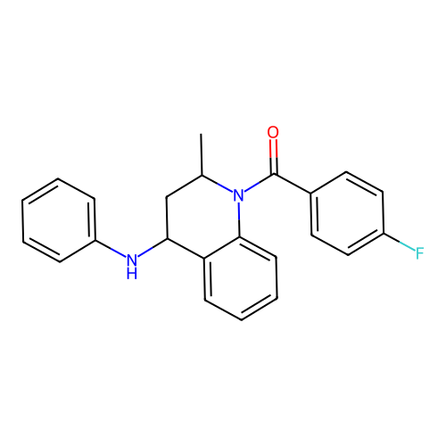 Quinoline, 1,2,3,4-tetrahydro-1-(4-fluorobenzoyl)-2-methyl-4-phenylamino- structure