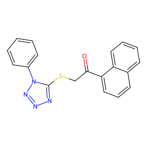 1-(naphthalen-1-yl)-2-[(1-phenyl-1H-tetrazol-5-yl)sulfanyl]ethanone structure