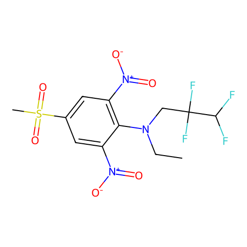 N-ethyl-4-(methylsulfonyl)-2,6-dinitro-N-(2,2,3,3-tetrafluoropropyl)aniline structure