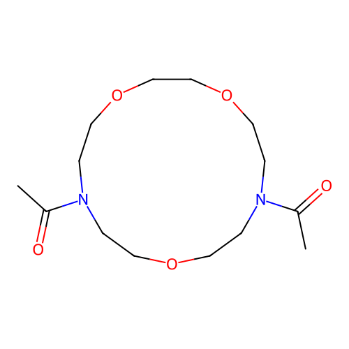 1,1'-(1,4,10-Trioxa-7,13-diazacyclopentadecane-7,13-diyl)diethanone structure