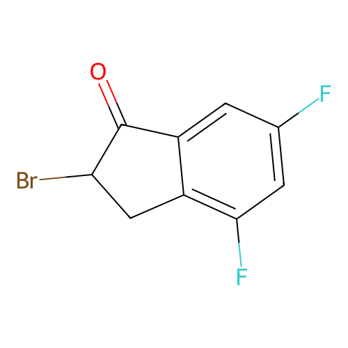 2-Bromo-4,6-difluoro-2,3-dihydro-1H-inden-1-one structure