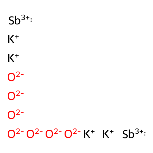 Diantimony tetrapotassium heptaoxide structure