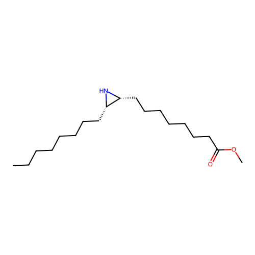 methyl 8-[(2R,3S)-3-octylaziridin-2-yl]octanoate structure