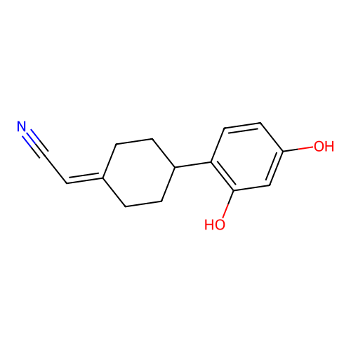 [4-(2,4-Dihydroxyphenyl)cyclohexylidene]acetonitrile structure