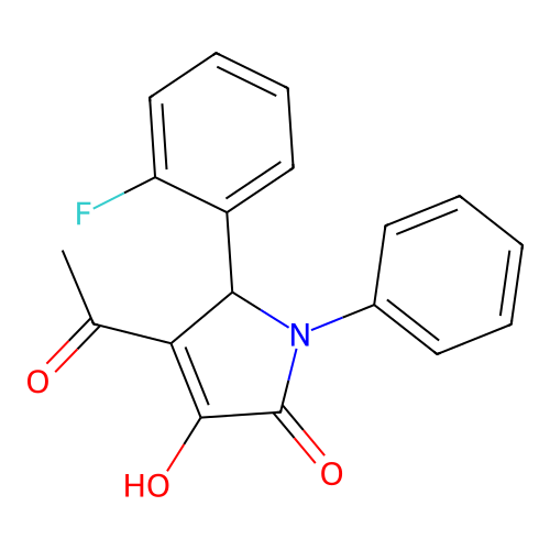 4-acetyl-5-(2-fluorophenyl)-3-hydroxy-1-phenyl-1,5-dihydro-2H-pyrrol-2-one structure