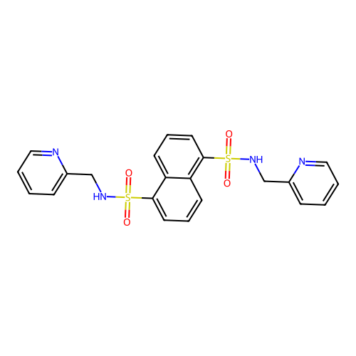 N,N'-bis(pyridin-2-ylmethyl)naphthalene-1,5-disulfonamide structure