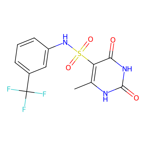 6-methyl-2,4-dioxo-N-(3-(trifluoromethyl)phenyl)-1,2,3,4-tetrahydropyrimidine-5-sulfonamide structure