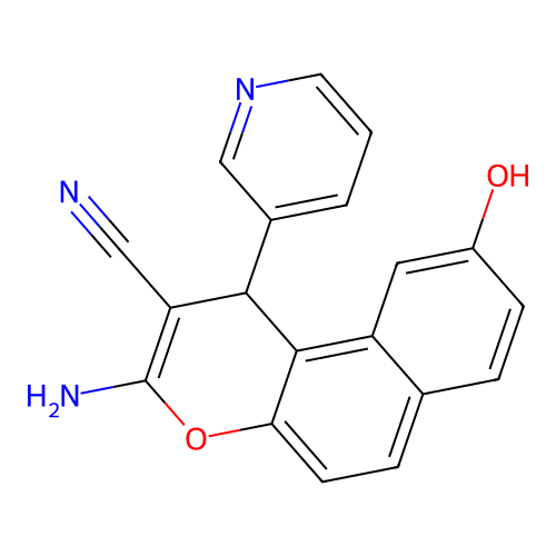 3-Amino-9-hydroxy-1-pyridin-3-yl-1H-benzo[f]chromene-2-carbonitrile structure