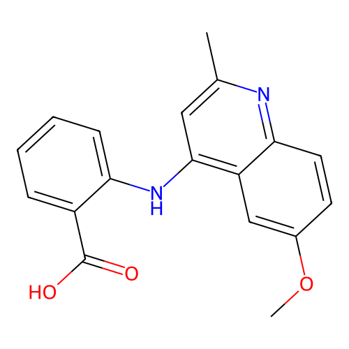 2-[(6-Methoxy-2-methylquinolin-4-yl)amino]benzoic acid structure