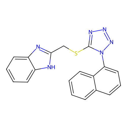 2-(1-Naphthalen-1-yl-1H-tetrazol-5-ylsulfanylmethyl)-1H-benzoimidazole structure