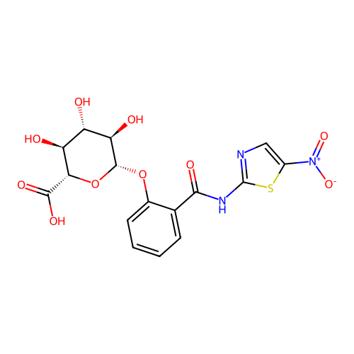 Tizoxanide glucuronide structure