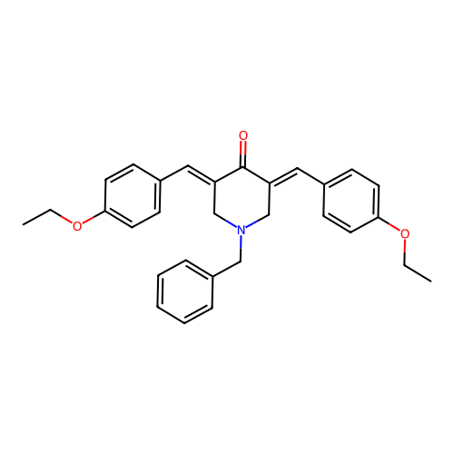 1-Benzyl-3,5-bis(4-ethoxybenzylidene)-4-piperidinone structure