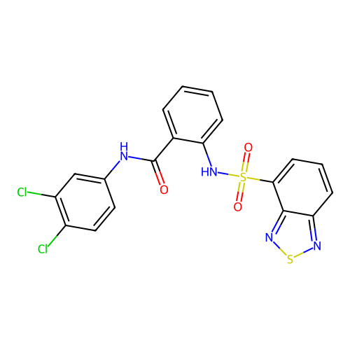 2-[(2,1,3-benzothiadiazol-4-ylsulfonyl)amino]-N-(3,4-dichlorophenyl)benzamide structure