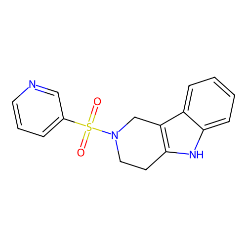 2-(pyridin-3-ylsulfonyl)-2,3,4,5-tetrahydro-1H-pyrido[4,3-b]indole structure