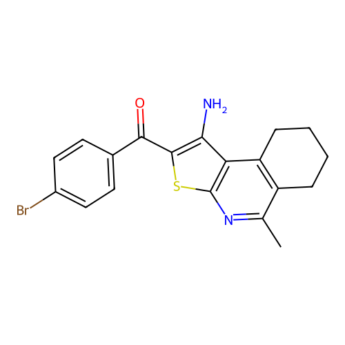 (1-amino-5-methyl-6,7,8,9-tetrahydrothieno[2,3-c]isoquinolin-2-yl)(4-bromophenyl)methanone structure