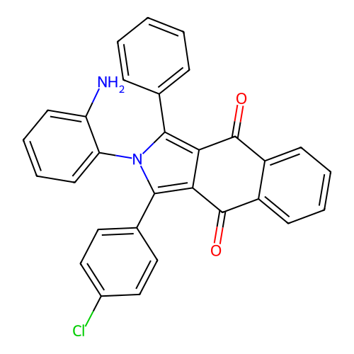 2-(2-aminophenyl)-1-(4-chlorophenyl)-3-phenyl-2H-benzo[f]isoindole-4,9-dione structure