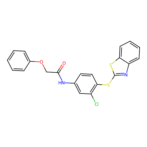 N-[4-(1,3-Benzothiazol-2-ylsulfanyl)-3-chlorophenyl]-2-phenoxyacetamide structure