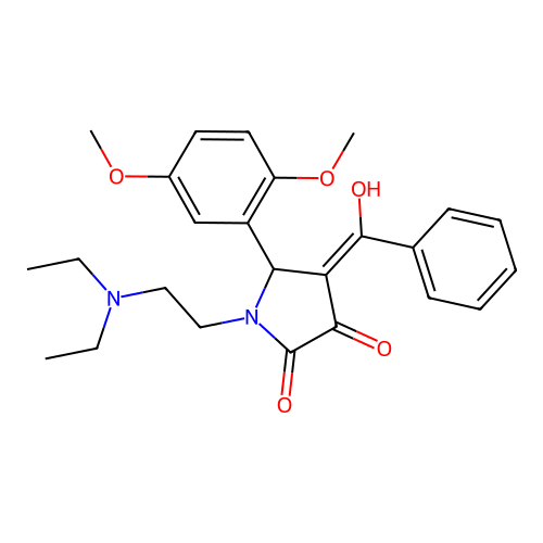 (4E)-1-[2-(diethylamino)ethyl]-5-(2,5-dimethoxyphenyl)-4-[hydroxy(phenyl)methylidene]pyrrolidine-2,3-dione structure