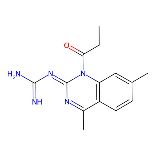 Guanidine, 1-[4,7-dimethyl-1-(1-oxopropyl)quinazolin-2-ylidene]- structure