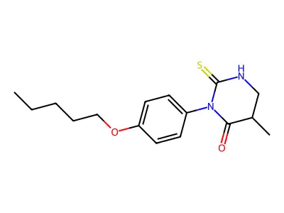 5-Methyl-3-[4-(pentyloxy)phenyl]-2-sulfanylidene-1,3-diazinan-4-one structure
