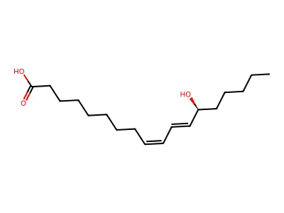 (13S)-13-hydroxyoctadeca-9,11-dienoic acid structure
