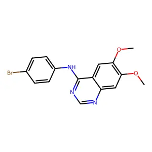 N-(4-bromophenyl)-6,7-dimethoxyquinazolin-4-amine structure