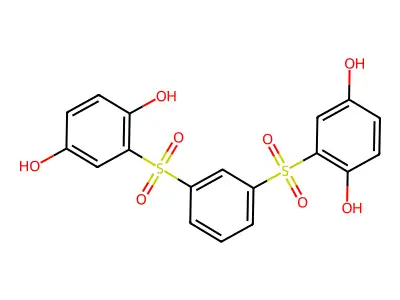 2-[3-(2,5-Dihydroxybenzenesulfonyl) benzenesulfonyl]benzene-1,4-diol structure