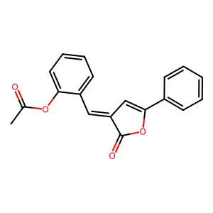 2-[(E)-(2-oxo-5-phenylfuran-3(2H)-ylidene)methyl]phenyl acetate structure