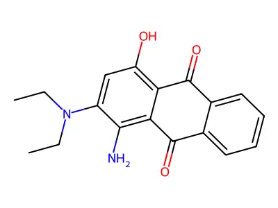 1-Amino-2-(diethylamino)-4-hydroxyanthracene-9,10-dione structure